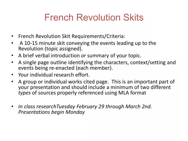 french revolution skits