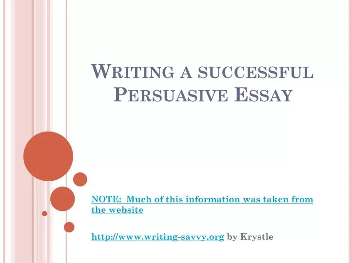 writing a successful persuasive essay