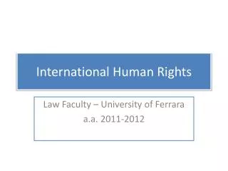 International Human Rights