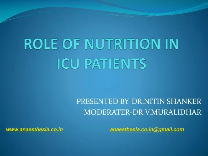 role of nutrition in icu patients