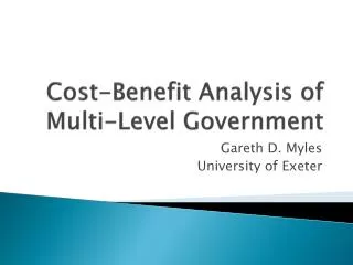 Cost-Benefit Analysis of Multi-Level Government