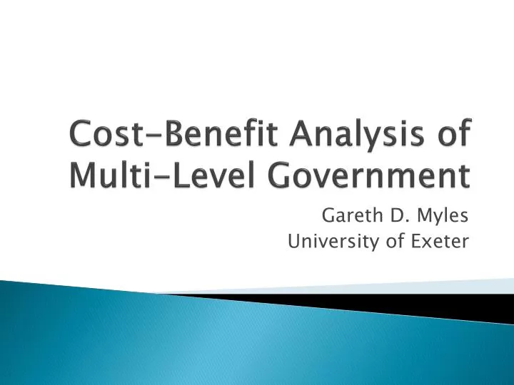 cost benefit analysis of multi level government