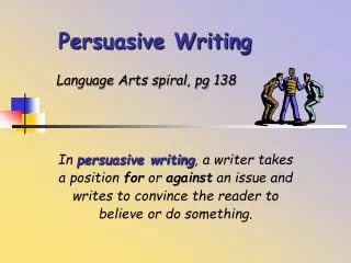 Persuasive Writing