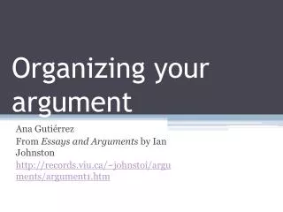organizing your argument