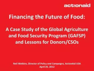 Financing the Future of Food: