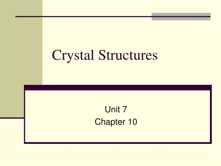 crystal structures