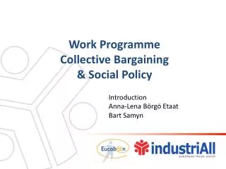 Work Programme Collective Bargaining &amp; Social Policy