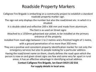 Roadside Property Markers