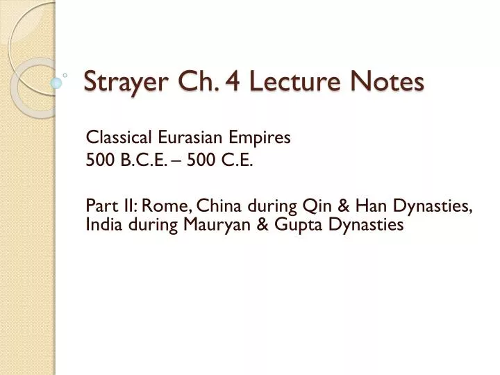 strayer ch 4 lecture notes