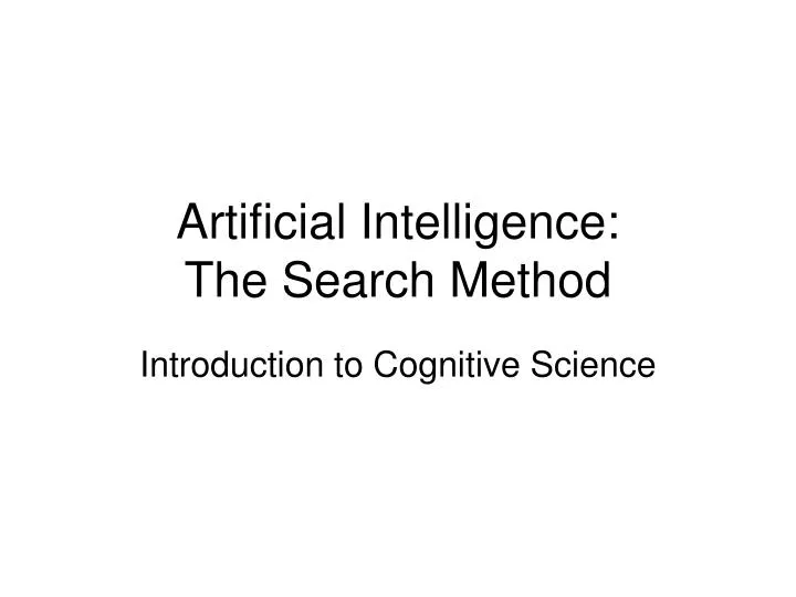 artificial intelligence the search method