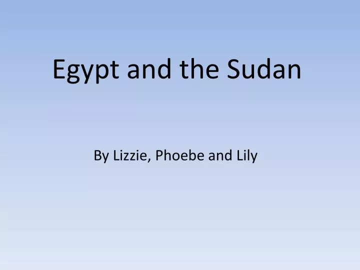 egypt and the sudan