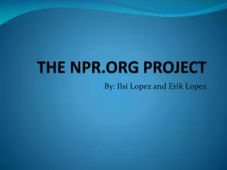 THE NPR.ORG PROJECT