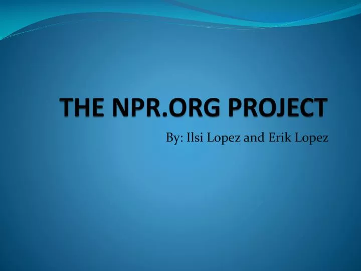 the npr org project