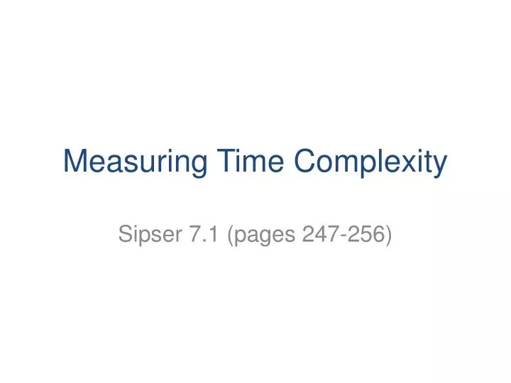 measuring time complexity