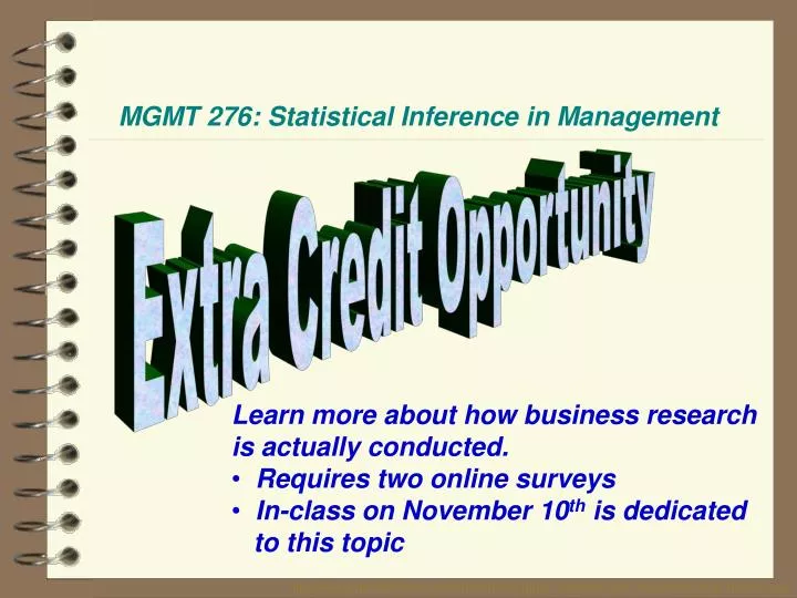 mgmt 276 statistical inference in management