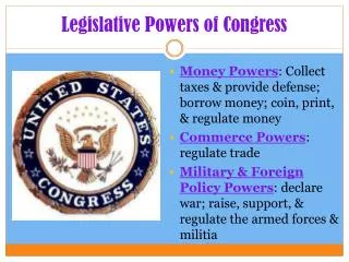 Legislative Powers of Congress