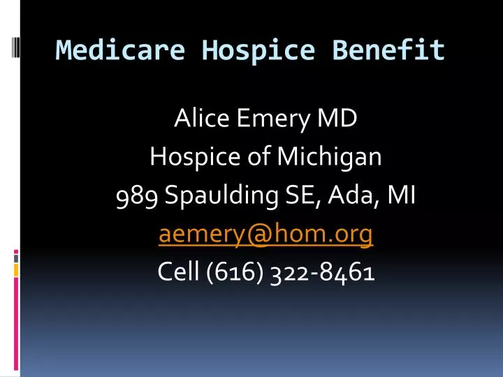 medicare hospice benefit