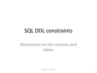 SQL DDL constraints