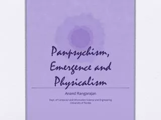 Panpsychism , Emergence and Physicalism