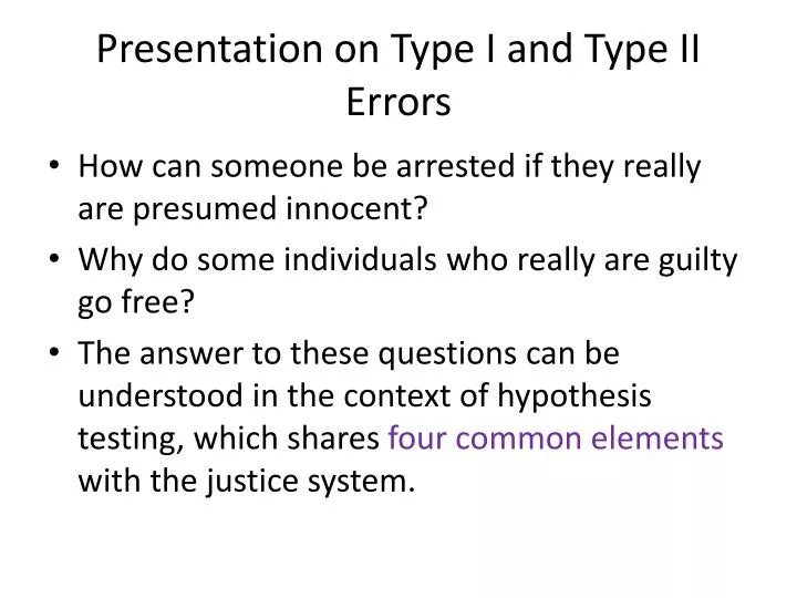 presentation on type i and type ii errors