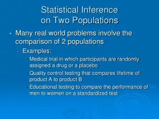 statistical inference on two populations