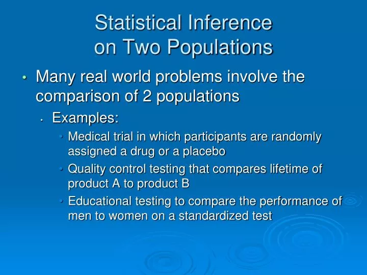 statistical inference on two populations