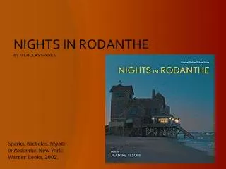 NIGHTS IN RODANTHE BY NICHOLAS SPARKS