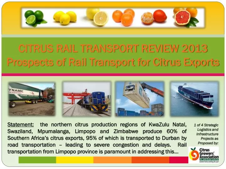 citrus rail transport review 2013 prospects of rail transport for citrus exports