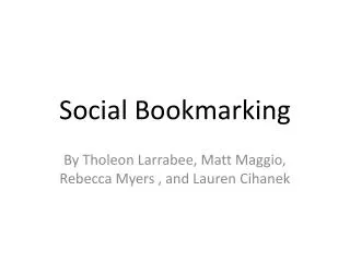 Social Bookmarking