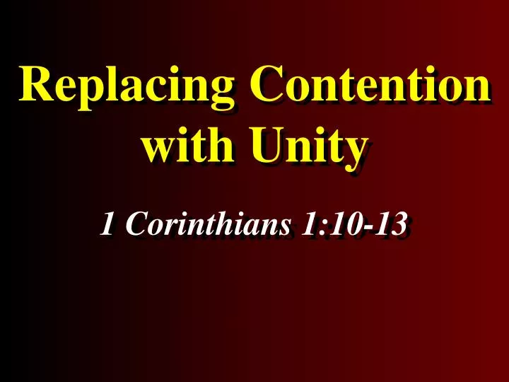 replacing contention with unity