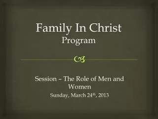 family in christ program