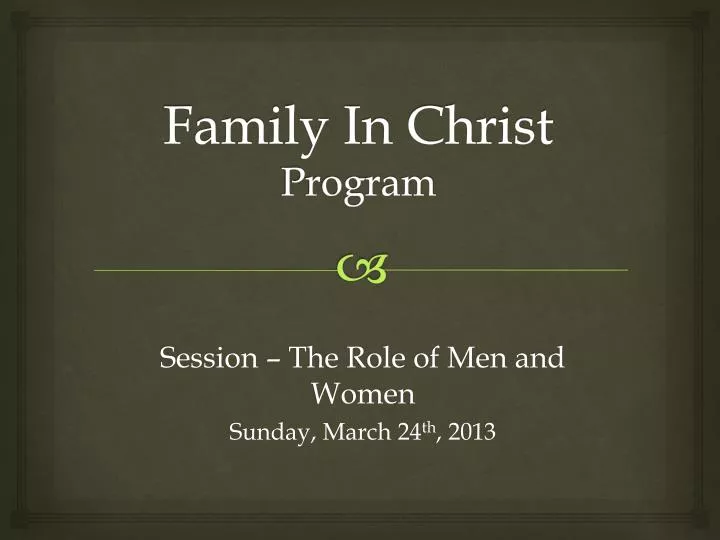 family in christ program