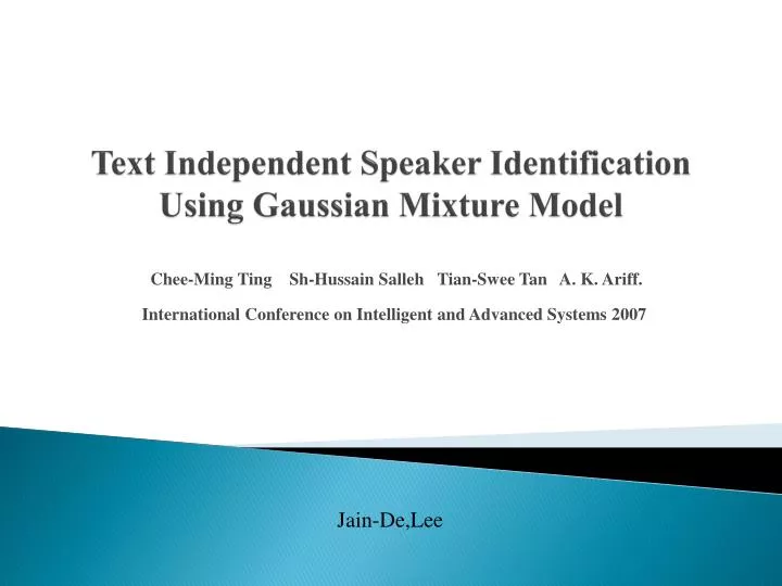 text independent speaker identification using gaussian mixture model