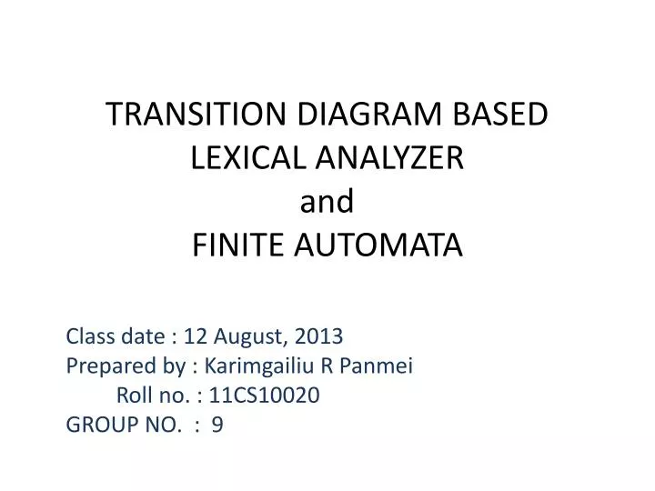 transition diagram based lexical analyzer and finite automata