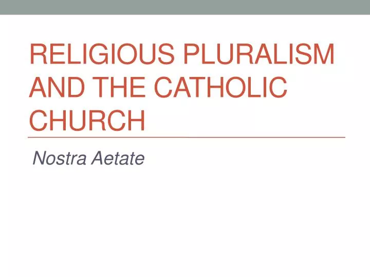 religious pluralism and the catholic church