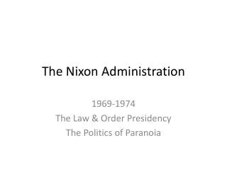 the nixon administration