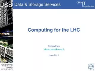 Computing for the LHC