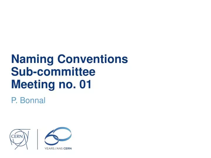 naming conventions sub committee meeting no 01