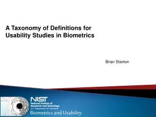 A Taxonomy of Definitions for Usability Studies in Biometrics