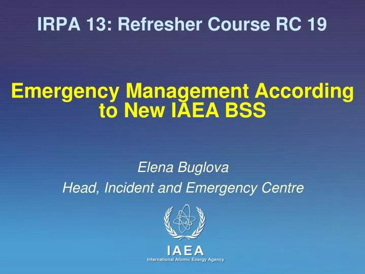 irpa 13 refresher course rc 19