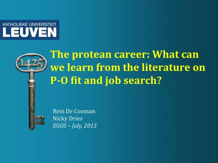 the protean career what can we learn from the literature on p o fit and job search