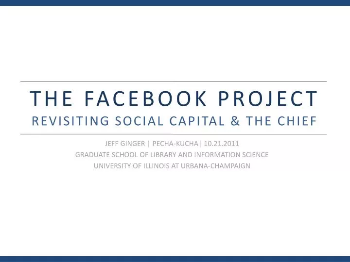 the facebook project revisiting social capital the chief