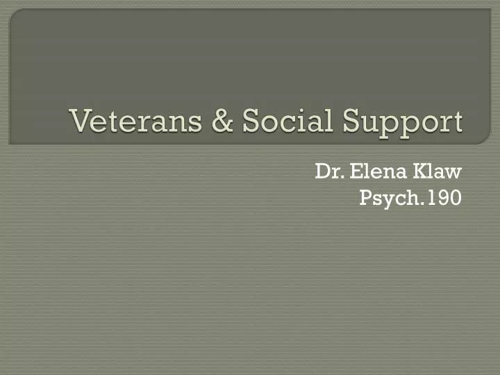veterans social support