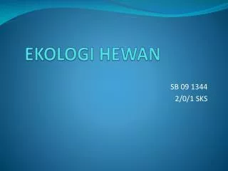 ekologi hewan