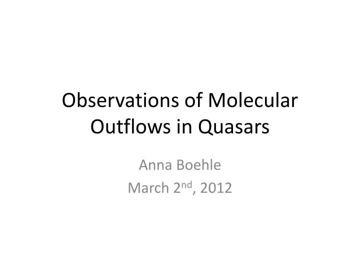 observations of molecular outflows in quasars