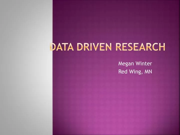 data driven research