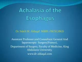 Achalasia of the Esophagus