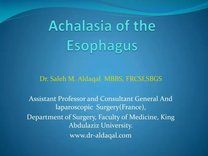 achalasia of the esophagus