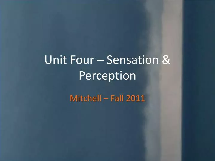 unit four sensation perception