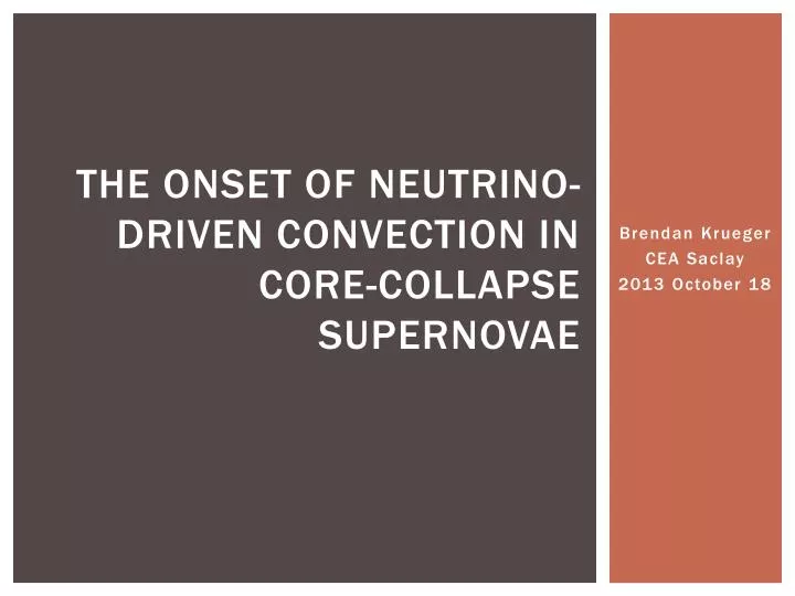 the onset of neutrino driven convection in core collapse supernovae
